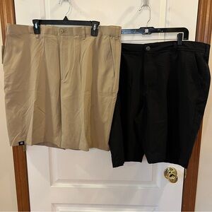 SET! Men's Size 40 Inseam 9.5 Shorts: PGA Tour Khaki NWT + GH Bass Black